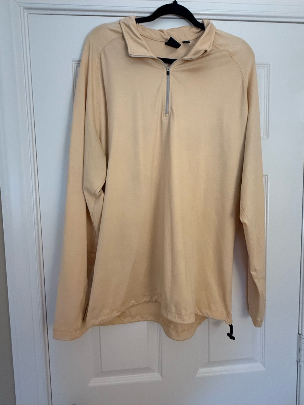Mens Dunning Golf Zip-Up Pullover Sweater in Light Beige